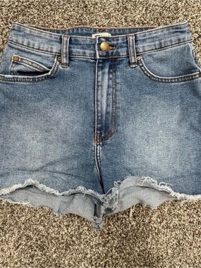 Billabong Light Blue Distressed High-Rise Denim Shorts